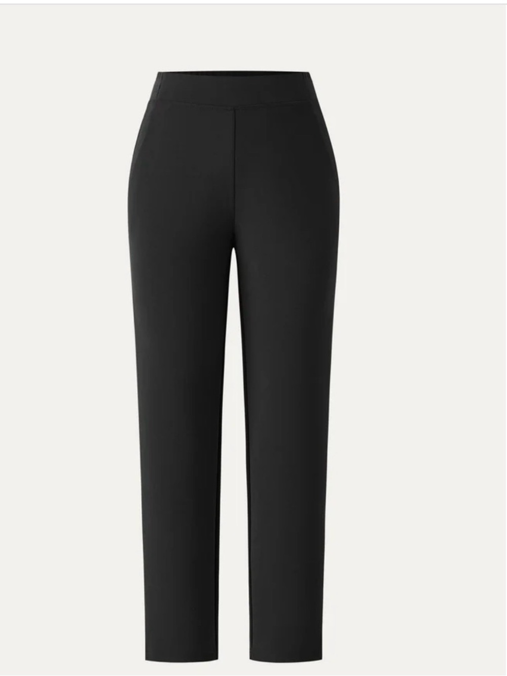 OGL Black Straight-Leg High Waist Trousers